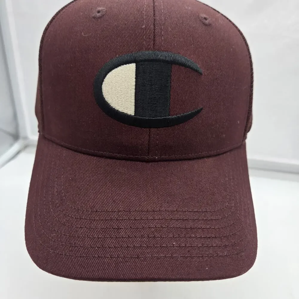 Champion Adult Logan Twill Trucker Hat Maroon Unisex NWT Outdoor Sports Gorpcore
